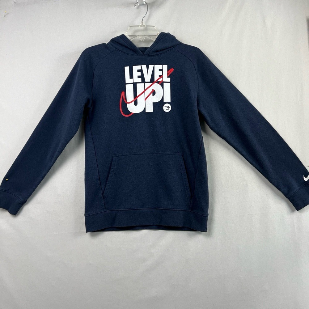 Nike Hoodie 3 Brand Youth XL Navy Blue Pullover Athletic Level Up